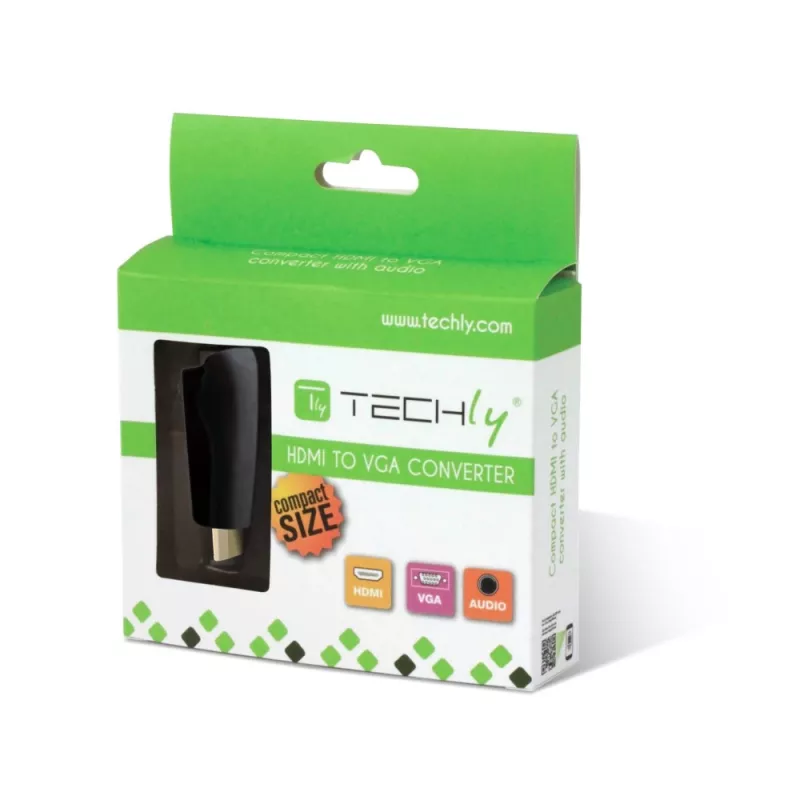Techly IDATA HDMI-VGA2MABT2 convertitore di segnale video convertitore video passivo 1920 x 1080 pixel