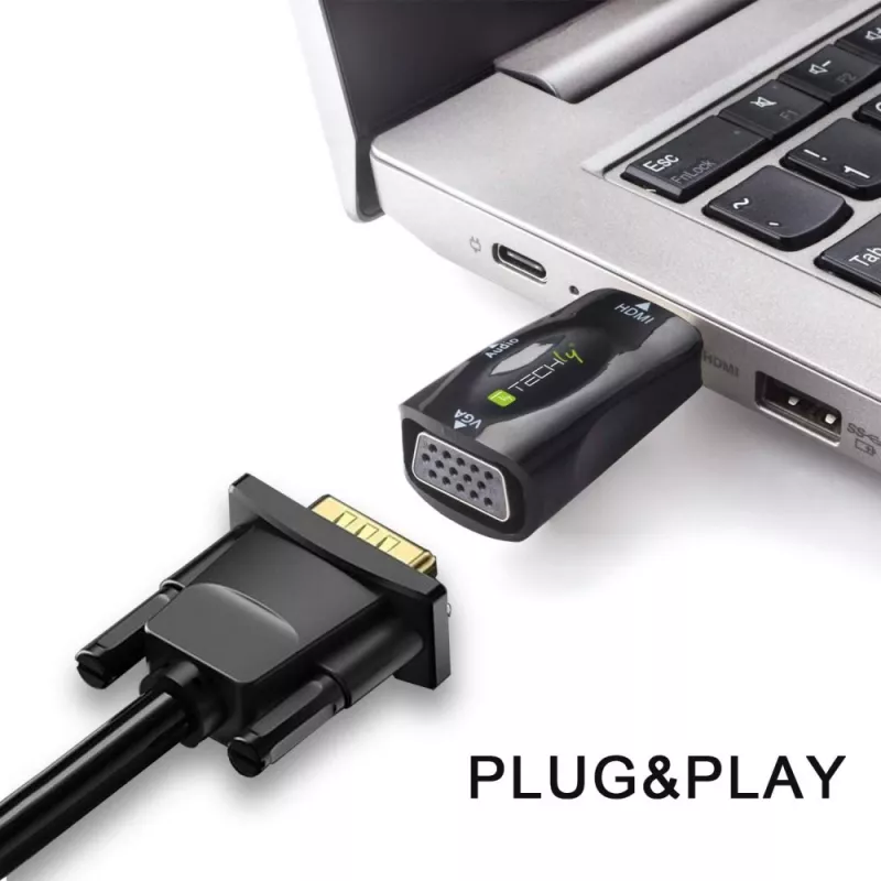 Techly IDATA HDMI-VGA2MABT2 convertitore di segnale video convertitore video passivo 1920 x 1080 pixel