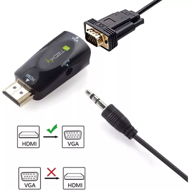 Techly IDATA HDMI-VGA2MABT2 convertitore di segnale video convertitore video passivo 1920 x 1080 pixel