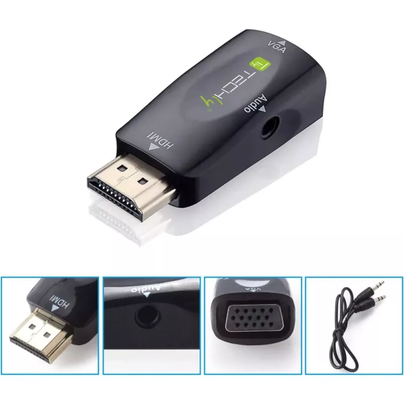 Techly IDATA HDMI-VGA2MABT2 convertitore di segnale video convertitore video passivo 1920 x 1080 pixel