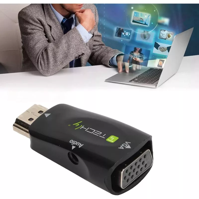 Techly IDATA HDMI-VGA2MABT2 convertitore di segnale video convertitore video passivo 1920 x 1080 pixel