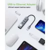 Techly IDATA USB-ETGIGA3AA dock/replicatore di porte per laptop con filo USB 3.2 Gen 1 (3.1 Gen 1) Type-A nero, argento