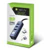 Techly IDATA USB-ETGIGA3CA dock/replicatore di porte per laptop con filo USB 3.2 Gen 1 (3.1 Gen 1) Type-A + Type-C nero, argento