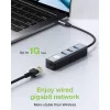Techly IDATA USB-ETGIGA3CA dock/replicatore di porte per laptop con filo USB 3.2 Gen 1 (3.1 Gen 1) Type-A + Type-C nero, argento