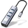 Techly IDATA USB-ETGIGA3CA dock/replicatore di porte per laptop con filo USB 3.2 Gen 1 (3.1 Gen 1) Type-A + Type-C nero, argento