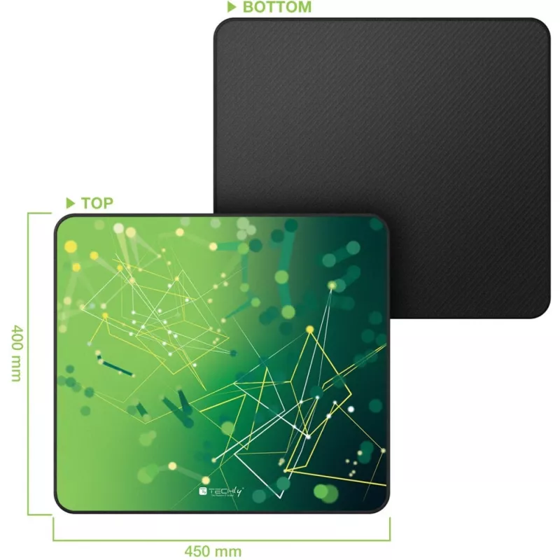 Techly ICA-MP GLASS1 tappetino mouse tappetino mouse gaming verde