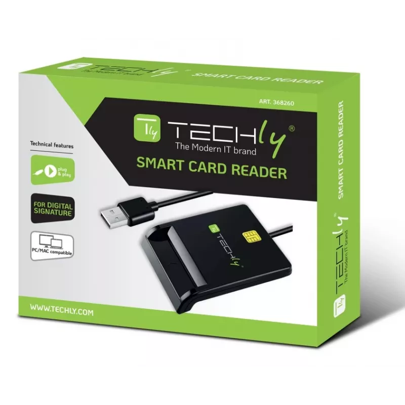 Techly I-CARD CAM-USB2TY2 lettore di smart card per interni USB USB Type-A nero