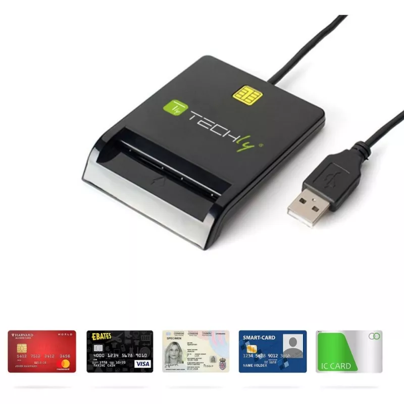 Techly I-CARD CAM-USB2TY2 lettore di smart card per interni USB USB Type-A nero