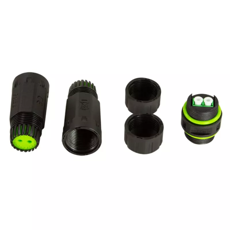 Techly connettore in fibra ottica LC duplex impermeabile IP68 con due pressacavi