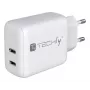 Techly IPW-USB-2C35W caricabatterie per dispositivi mobili laptop, smartphone, tablet bianco AC uso interno ricarica rapida