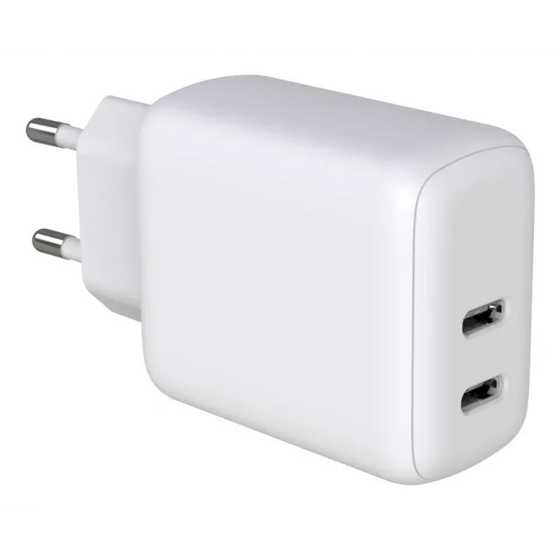 Techly IPW-USB-2C35W caricabatterie per dispositivi mobili laptop, smartphone, tablet bianco AC uso interno ricarica rapida
