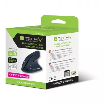Techly IM 1200-VM-B mouse medicale per destrimani RF wireless ottico 1600 DPI