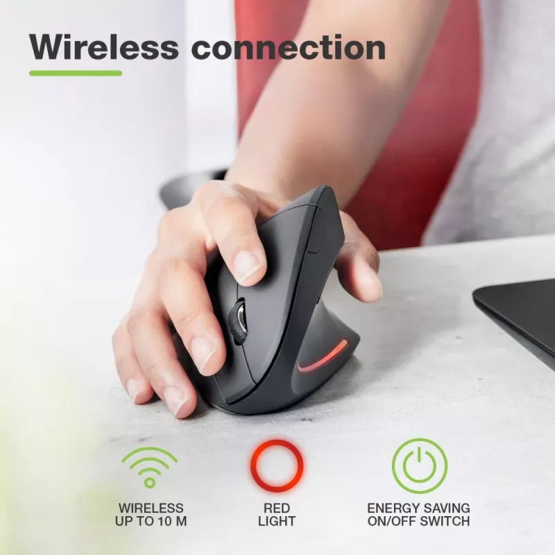Techly IM 1200-VM-B mouse medicale per destrimani RF wireless ottico 1600 DPI
