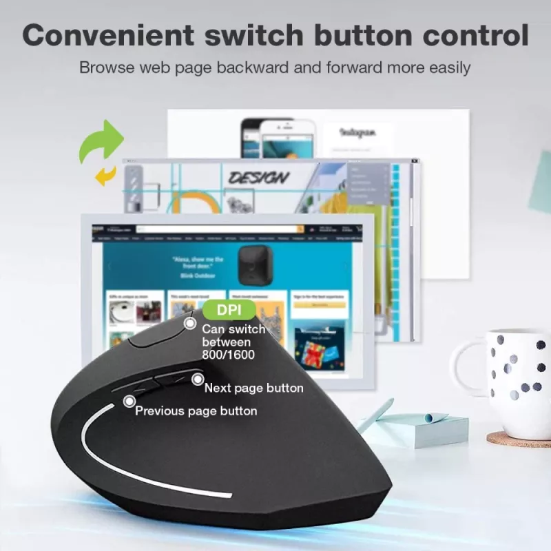 Techly IM 1200-VM-B mouse medicale per destrimani RF wireless ottico 1600 DPI