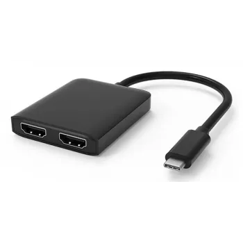 Techly IADAP USBC-HDMI2T4K adattatore cavo video 0,15 m USB Type-C 2 x HDMI nero