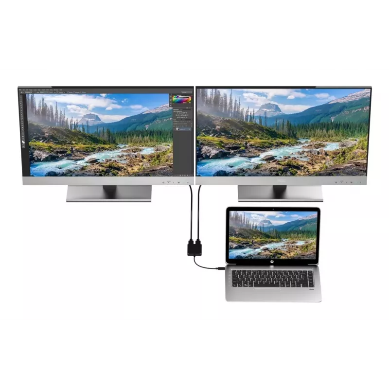 Techly IADAP USBC-HDMI2T4K adattatore cavo video 0,15 m USB Type-C 2 x HDMI nero