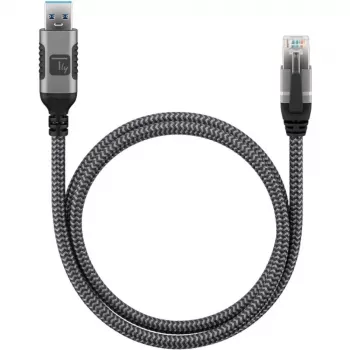Techly ICOC-U3A-RJ45-030 Cavo adattatore da USB 3.0 Type-A a Gigabit Ethernet, 3 m, nero/argento