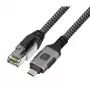 Techly ICOC U3C-RJ45-020 cavo di rete argento, nero 2 m Cat6 F/UTP (FTP)
