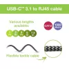 Techly ICOC U3C-RJ45-020 cavo di rete argento, nero 2 m Cat6 F/UTP (FTP)