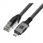 Techly ICOC-U3C-RJ45-075 Cavo adattatore da USB 3.2 Type-C a Gigabit Ethernet, 7,5 m, nero/argento