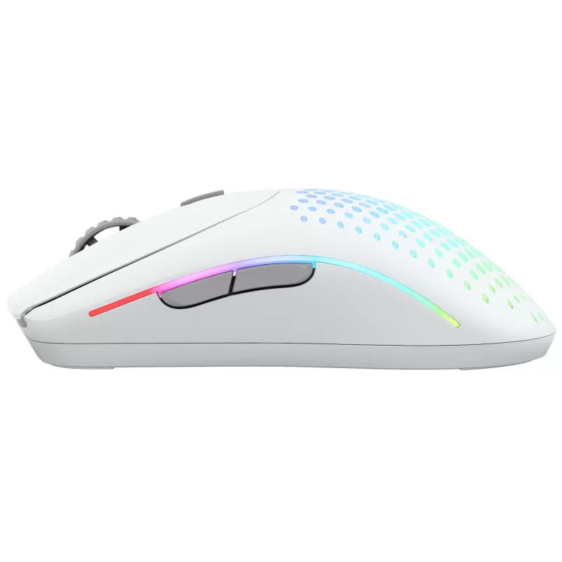 Glorious Gaming Glorious Model O Wireless 2 – bianco opaco, per destrorsi, laser, RF wireless + USB Type-C, 26000 DPI, 1 ms, bianco