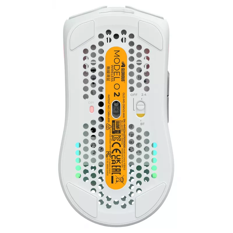 Glorious Gaming Glorious Model O Wireless 2 – bianco opaco, per destrorsi, laser, RF wireless + USB Type-C, 26000 DPI, 1 ms, bianco