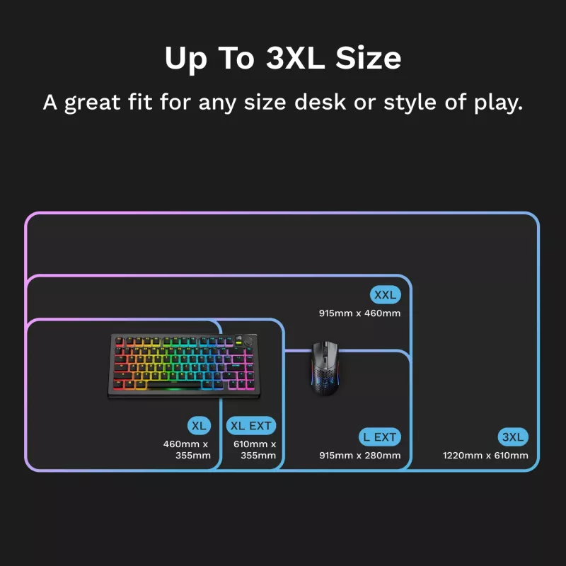 Glorious Gaming GLORIOUS tappetino mouse PAD 2 GLED - XL EXTENDED - nero