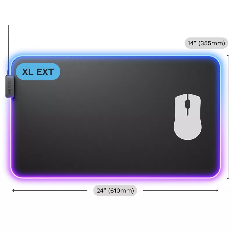 Glorious Gaming GLORIOUS tappetino mouse PAD 2 GLED - XL EXTENDED - nero