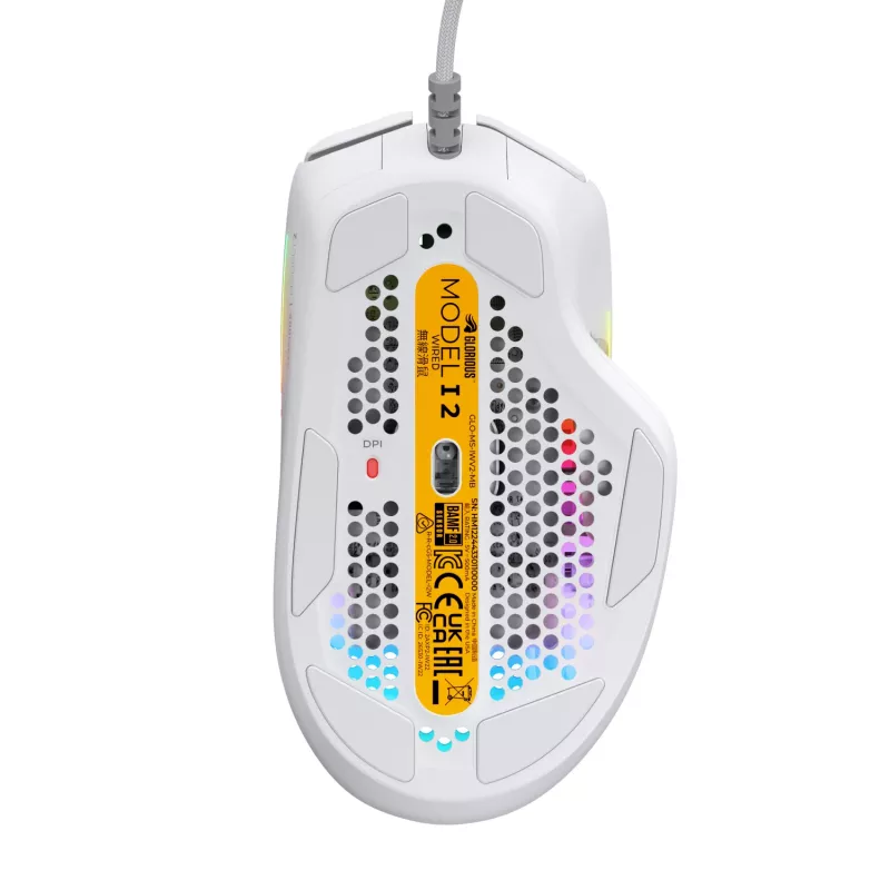 Glorious Gaming Glorious Model I2 con filo – bianco, per destrorsi, ottico, USB Type-A, 26000 DPI, bianco