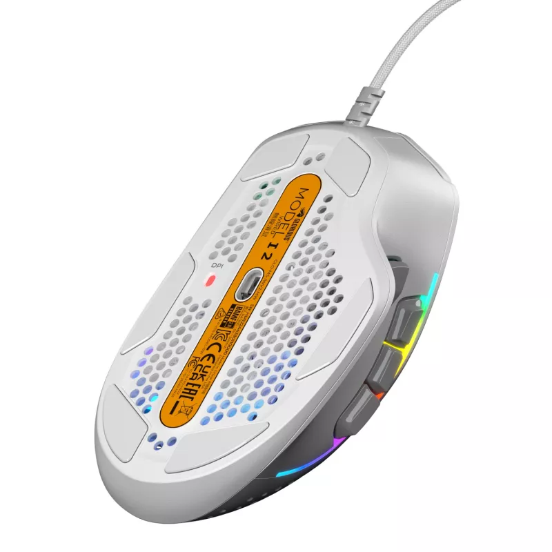 Glorious Gaming Glorious Model I2 con filo – bianco, per destrorsi, ottico, USB Type-A, 26000 DPI, bianco