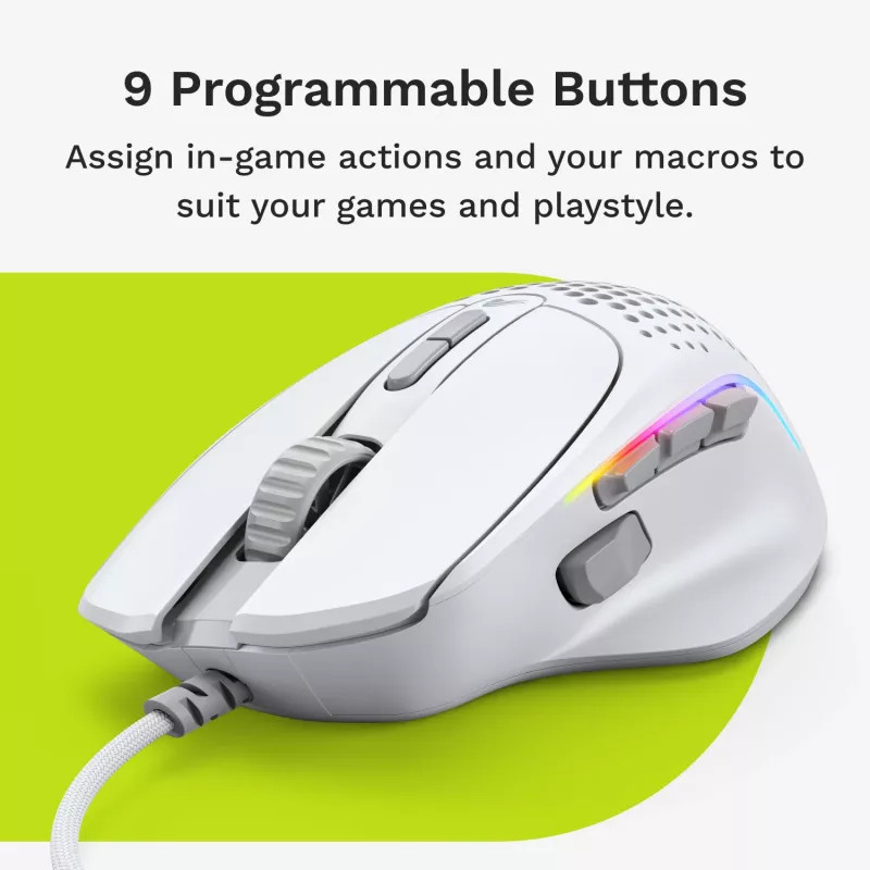 Glorious Gaming Glorious Model I2 con filo – bianco, per destrorsi, ottico, USB Type-A, 26000 DPI, bianco