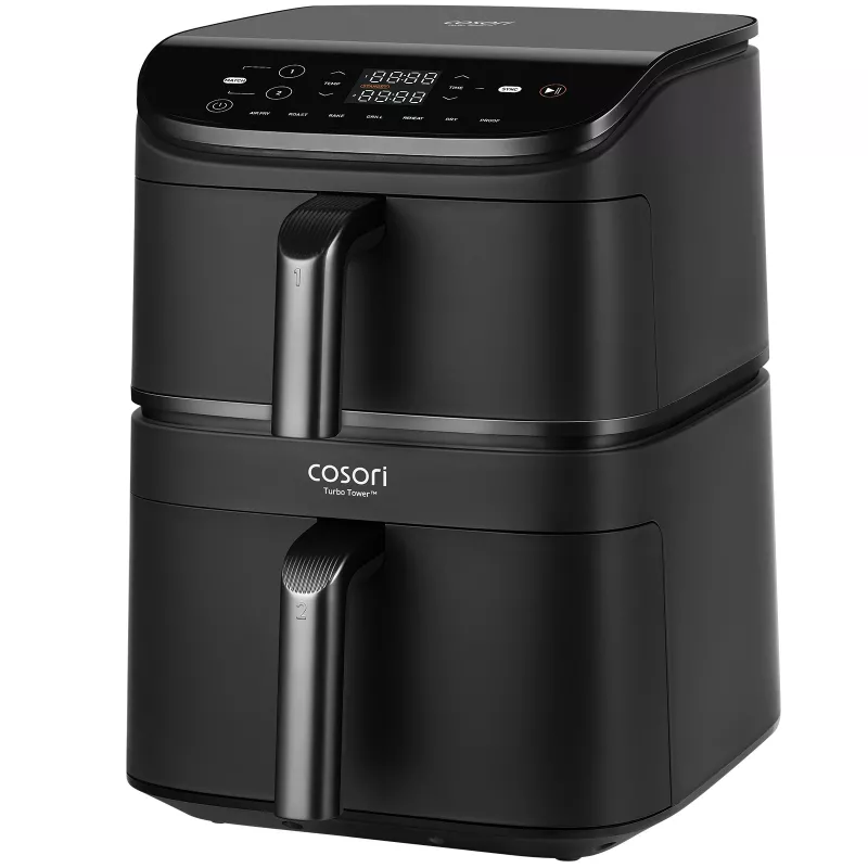 Cosori Turbo Tower Double 10,8 L a sé stante 2630 W friggitrice ad aria nero