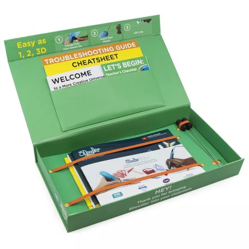 3Doodler Start EDU plastica blu, ciano, verde, grigio, arancione, rosso, bianco, giallo