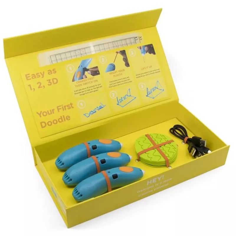 3Doodler Start EDU plastica blu, ciano, verde, grigio, arancione, rosso, bianco, giallo