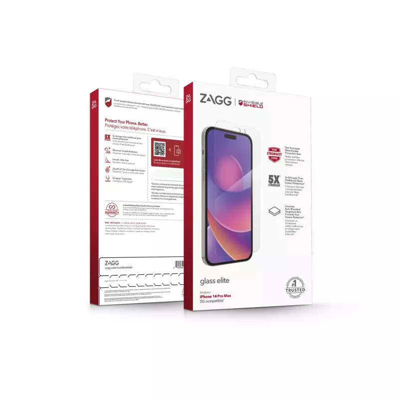 InvisibleShield Elite Glass protezione display per Apple iPhone 14 Pro Max, 6,69 pollici, trasparente