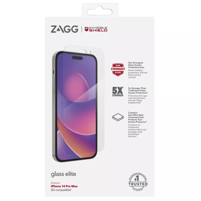 InvisibleShield Elite Glass protezione display per Apple iPhone 14 Pro Max, 6,69 pollici, trasparente