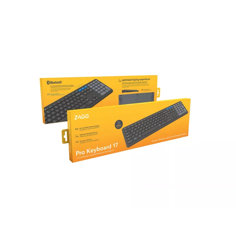 ZAGG Pro 17 tastiera universale Bluetooth QWERTY nordico nero