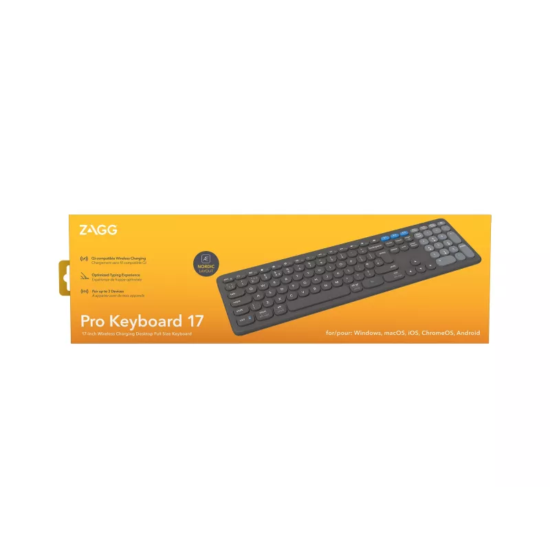 ZAGG Pro 17 tastiera universale Bluetooth QWERTY nordico nero
