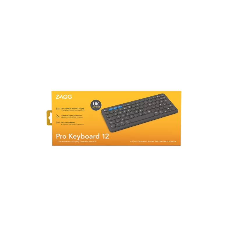 ZAGG Pro 12 tastiera universale Bluetooth QWERTY inglese nero