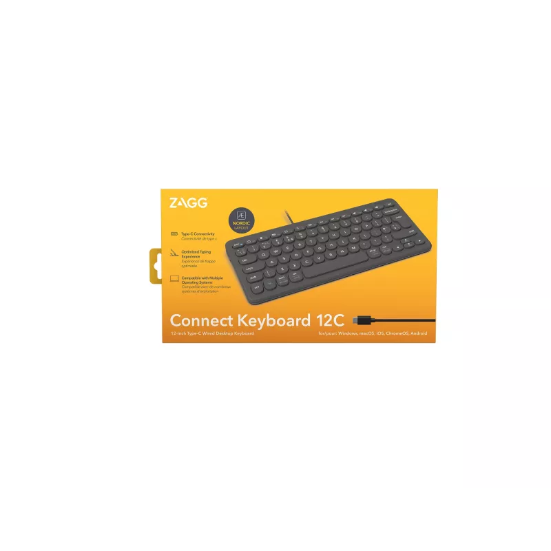 ZAGG Connect 12C tastiera universale USB QWERTY nordico nero