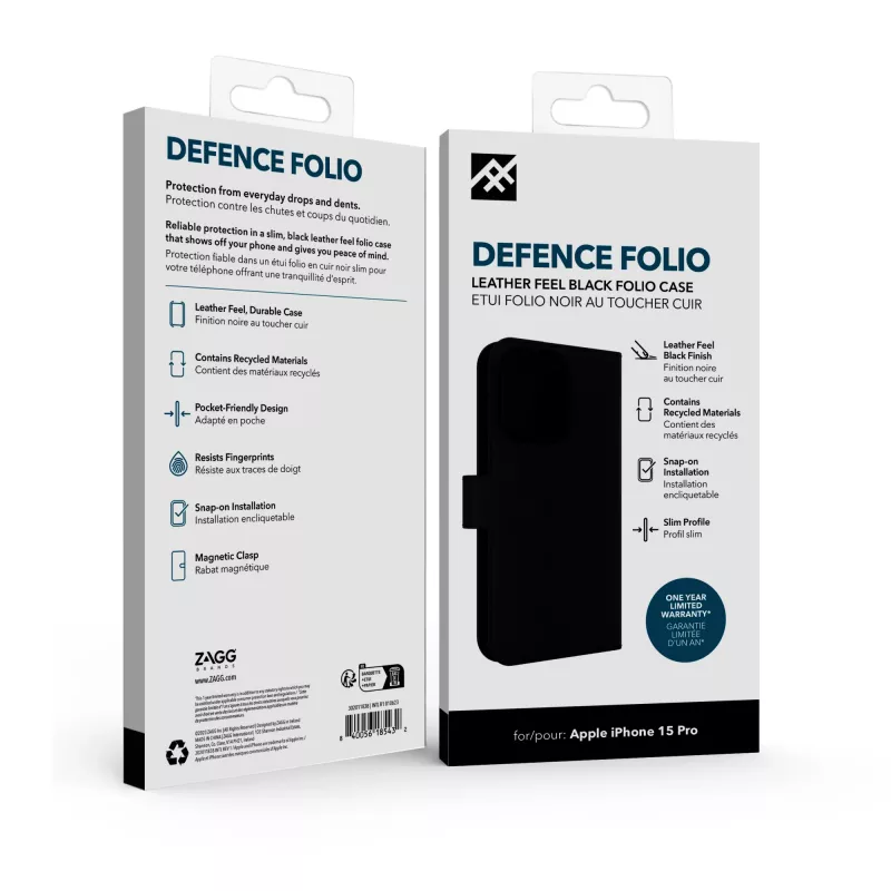 IFROGZ Defence Folio custodia per cellulare 15,5 cm (6,1 pollici) nero
