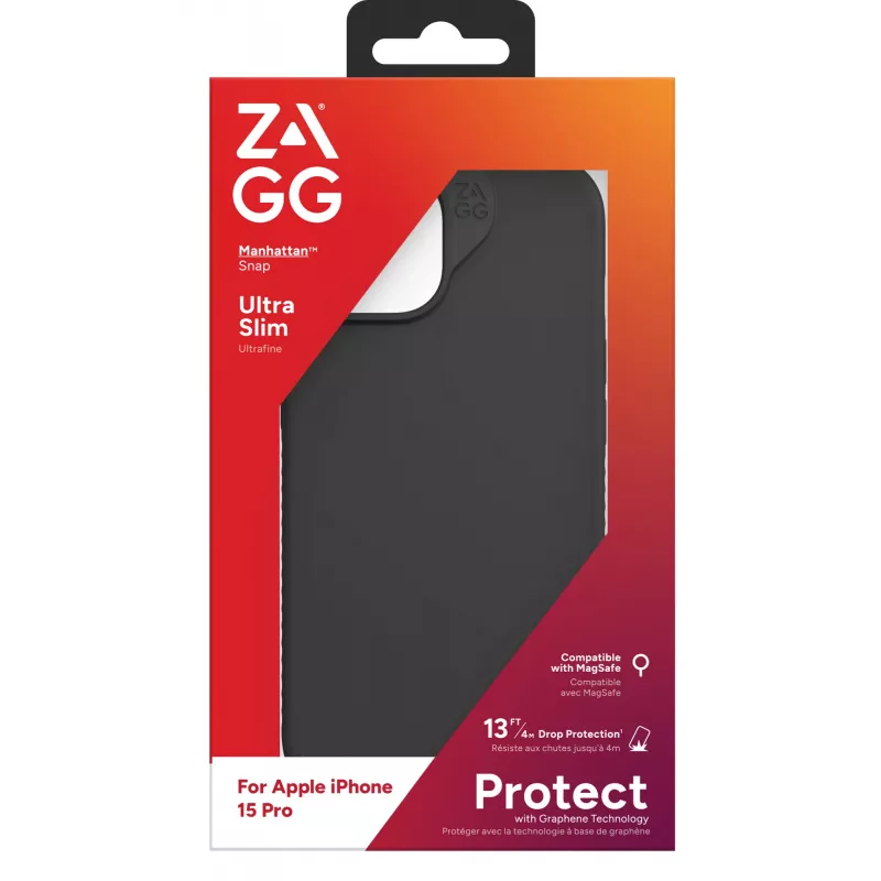 ZAGG Cases Manhattan Snap Apple iPhone 15 Pro nero EN/FR, custodia, Apple, iPhone 15 Pro, 15,5 cm (6,1 pollici), nero