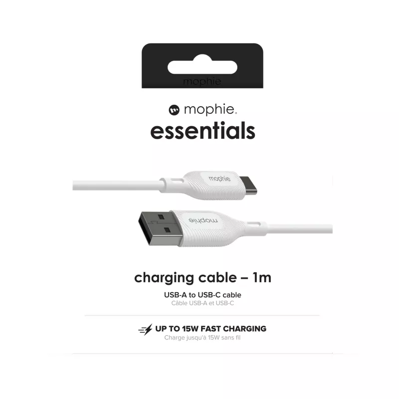 mophie essentials cavo di ricarica | 1M cavo USB USB 2.0 USB A USB C bianco