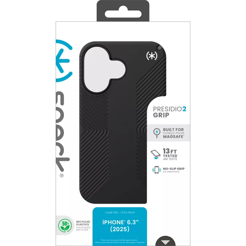 Speck Presidio2 Grip + MS Apple iPhone 17 nero – con Microban