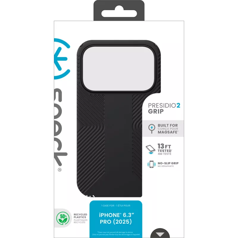 Speck Presidio2 Grip + MS Apple iPhone 17 Pro nero – con Microban