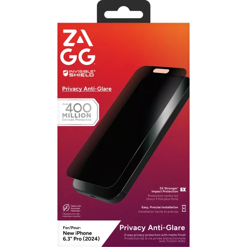 Pellicola protettiva InvisibleShield Glass Elite Privacy Antiriflesso Apple iPhone 16 Pro