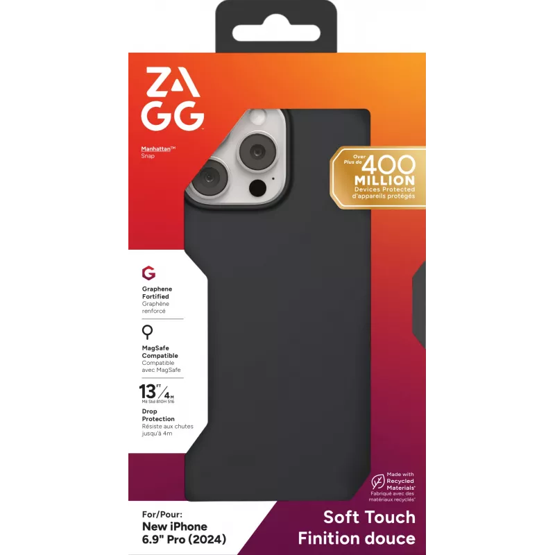 ZAGG Cases Manhattan Snap Apple iPhone 16 Pro Max nero, cover, Apple, iPhone 16 Pro Max, 17,5 cm (6,9