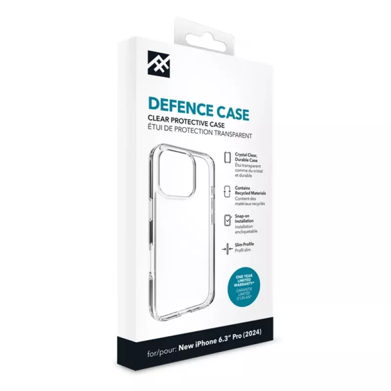 IFROGZ IF Defence Case Apple iPhone 16 Pro Clear INTL, custodia, Apple, iPhone 16 Pro, 16 cm (6,3