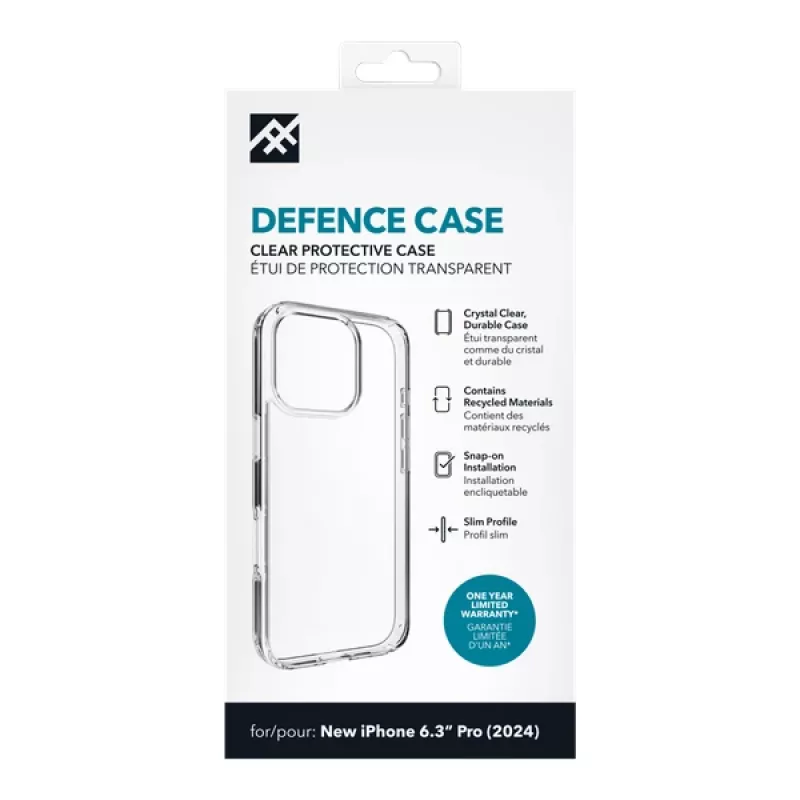 IFROGZ IF Defence Case Apple iPhone 16 Pro Clear INTL, custodia, Apple, iPhone 16 Pro, 16 cm (6,3