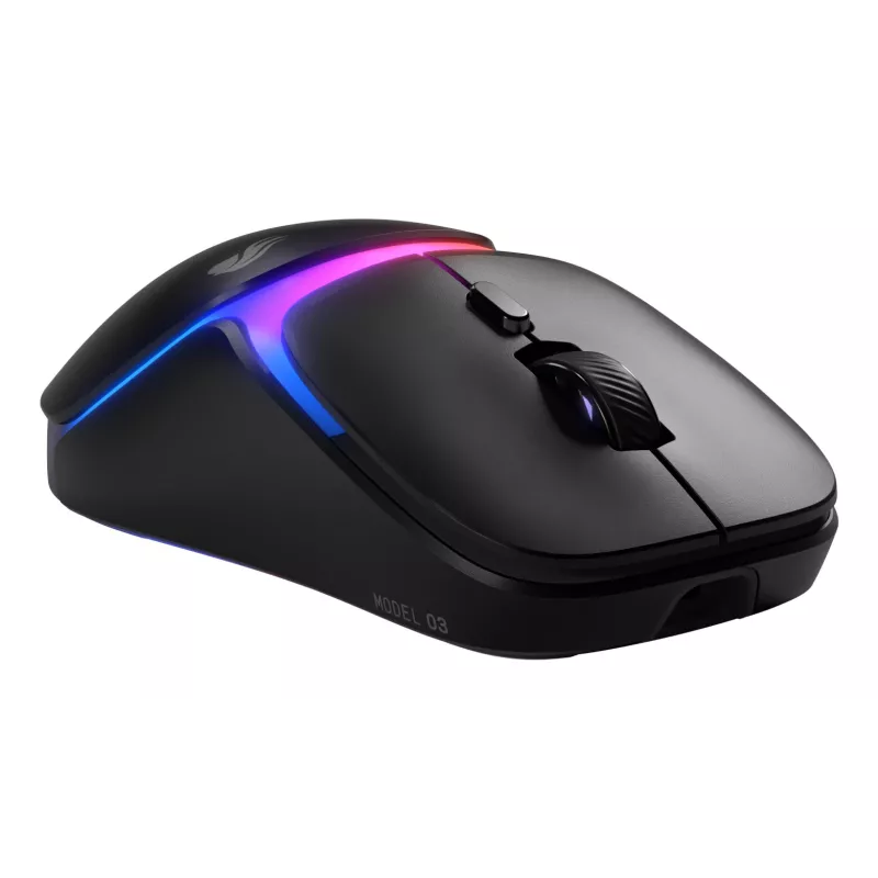 Glorious Gaming Model O3 Wireless mouse da gaming – InfinitePlay sistema di batterie ricaricabili intercambiabili, polling 8k, switch ottici con 130 milioni di clic, ultraleggero con 66 g, sensore ottico 30K-DPI, RGB – nero